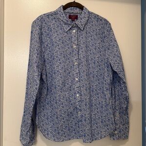 J. Crew Liberty Blue and White Floral Button-down Shirt